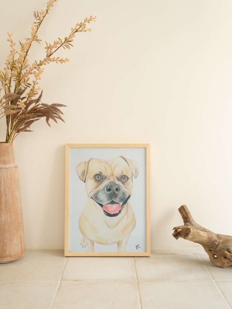 Hand Painted Pet Portrait Framed - Image 3