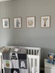 Nursery with framed drawings